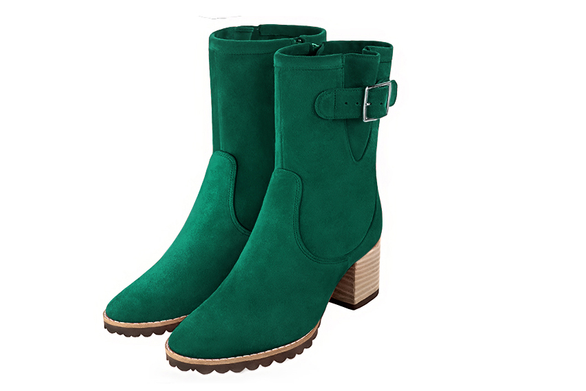 Emerald green dress booties for women - Florence KOOIJMAN
